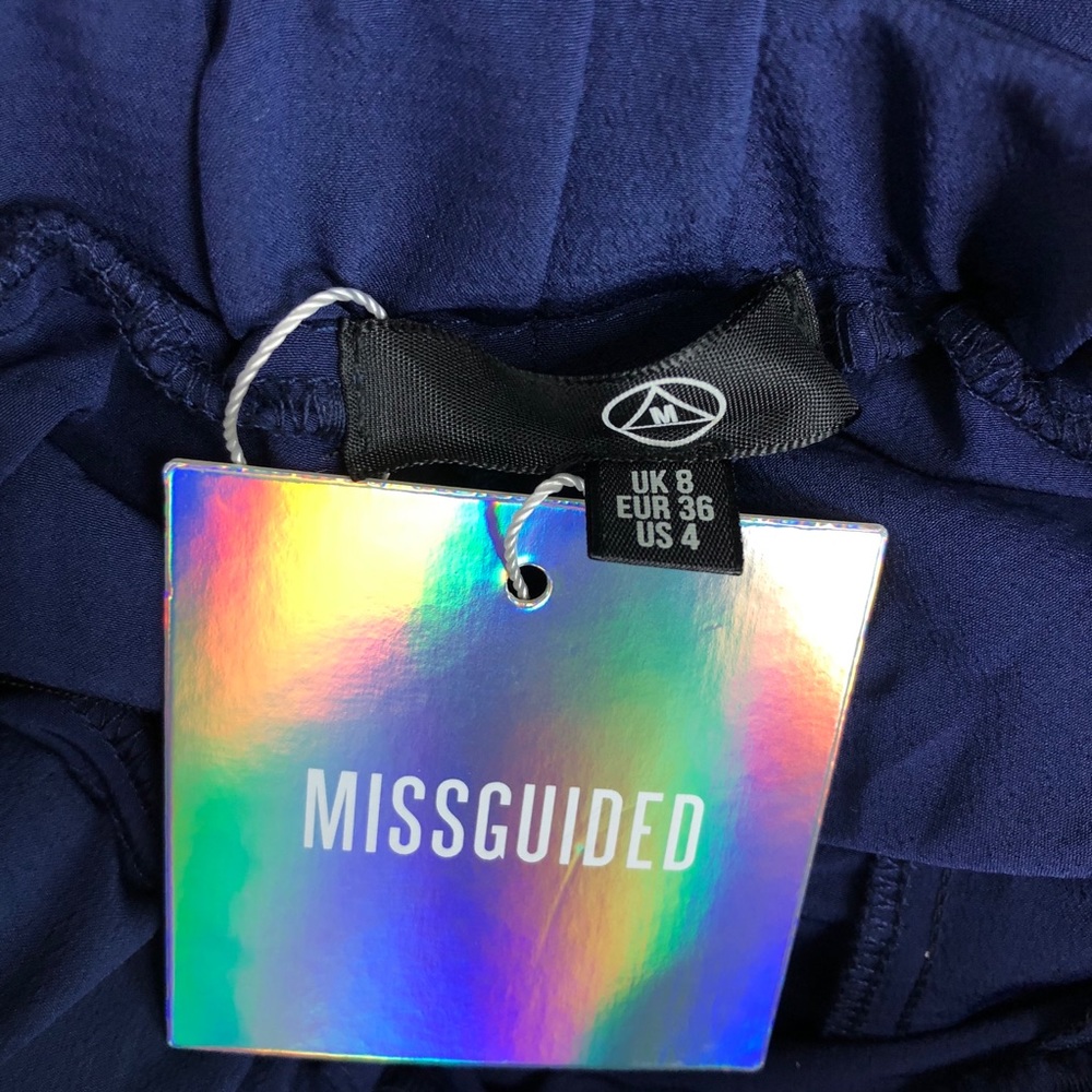 New MISSGUIDED Sz 4 Navy Blue Jogger Pants Stripes - Picture 5 of 7